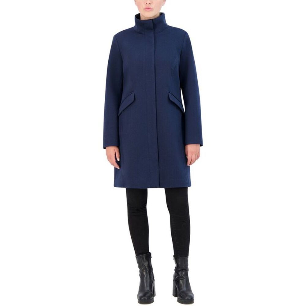 Cole Haan Soft Twill Zip Up Coat